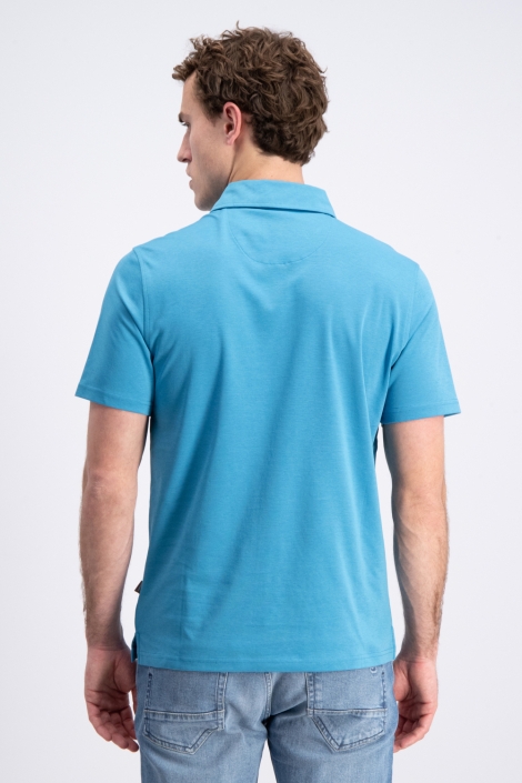 Gabbiano blauwe heren polo | Model achteraanzicht