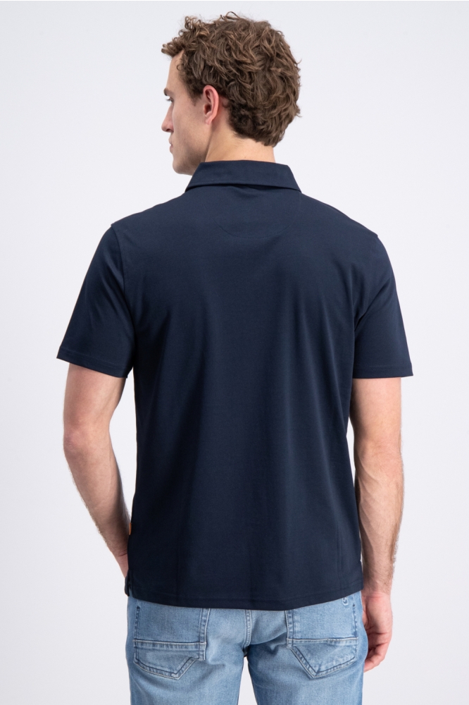 Gabbiano blauwe heren polo | Model achteraanzicht