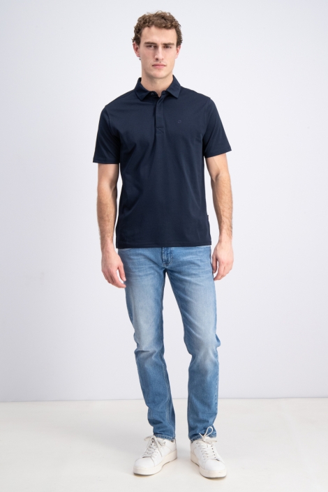 Gabbiano blauwe heren polo | Model