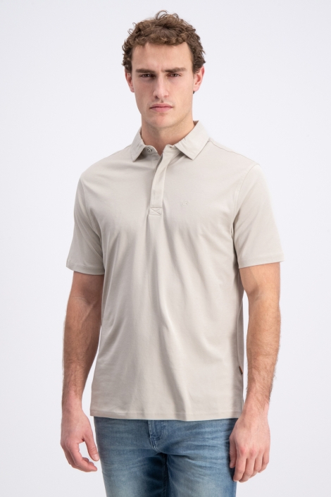 Gabbiano beige heren polo | Model vooraanzicht