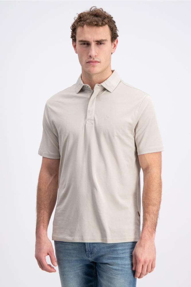 Gabbiano beige heren polo | Model vooraanzicht