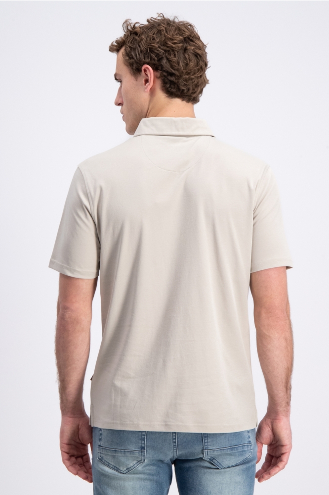 Gabbiano beige heren polo | Model achteraanzicht