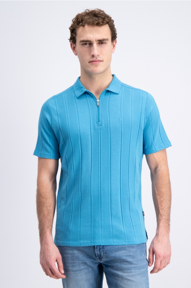 Gabbiano blauwe heren polo | Model vooraanzicht