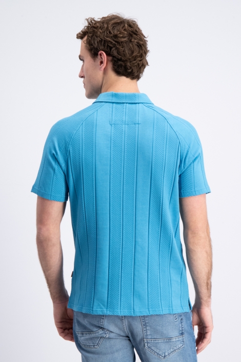 Gabbiano blauwe heren polo | Model achteraanzicht