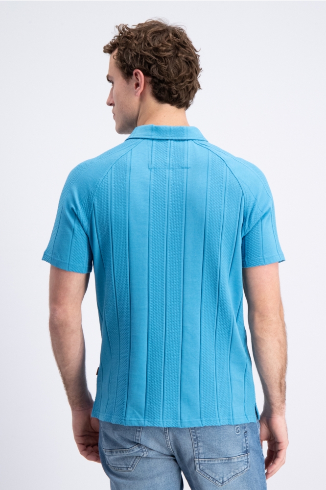 Gabbiano blauwe heren polo | Model achteraanzicht