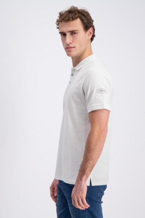 Gabbiano witte heren polo | Model zijaanzicht