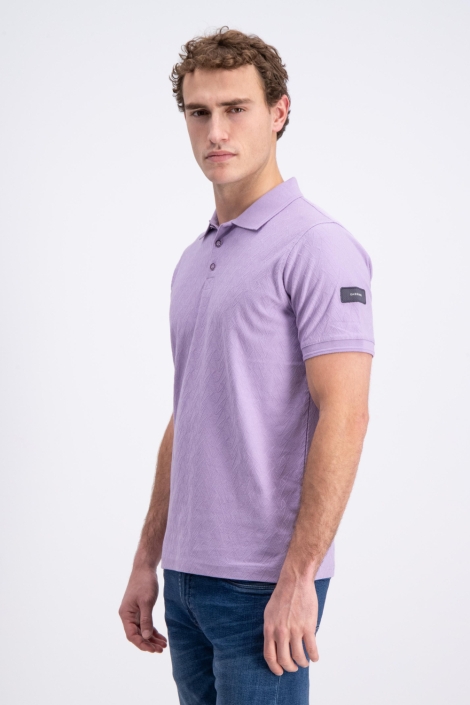 Gabbiano paarse heren polo | Model zijaanzicht