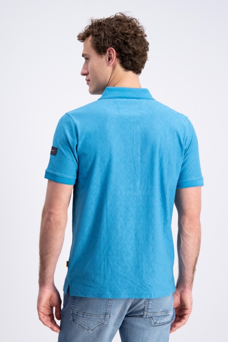 Gabbiano blauwe heren polo | Model achteraanzicht