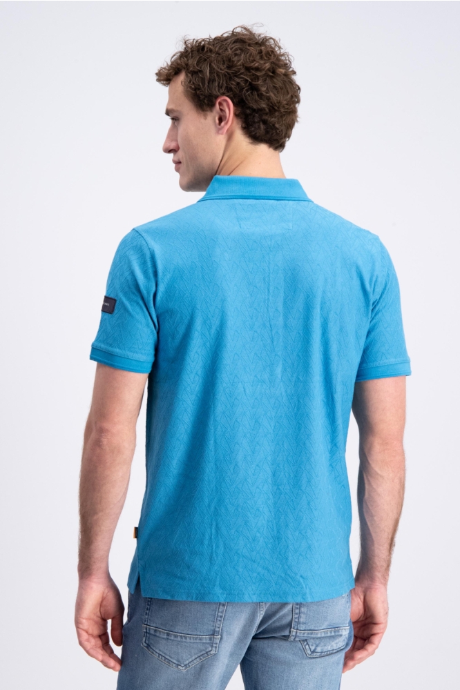 Gabbiano blauwe heren polo | Model achteraanzicht