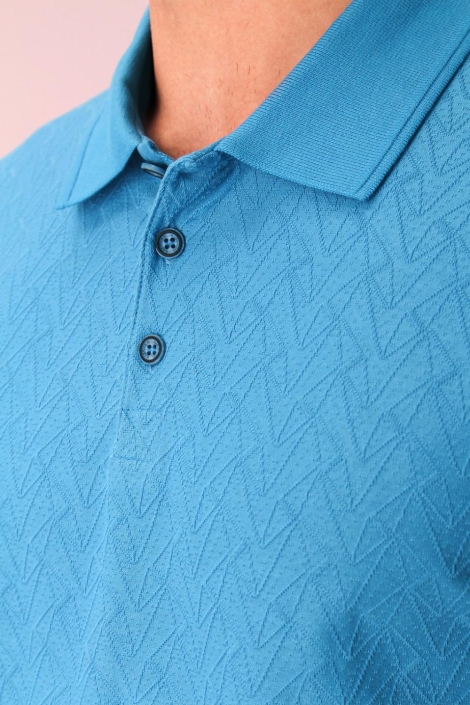 Gabbiano blauwe heren polo | Kleurstaal