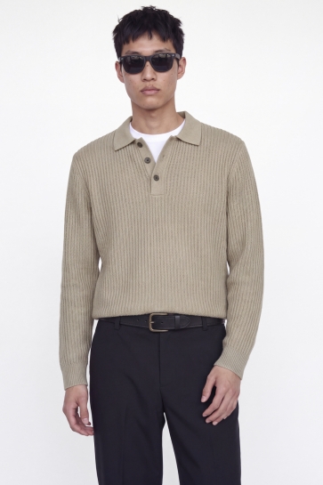 Jack & Jones Polo JJSAGE KNIT LS POLO 12298495 Atmosphere