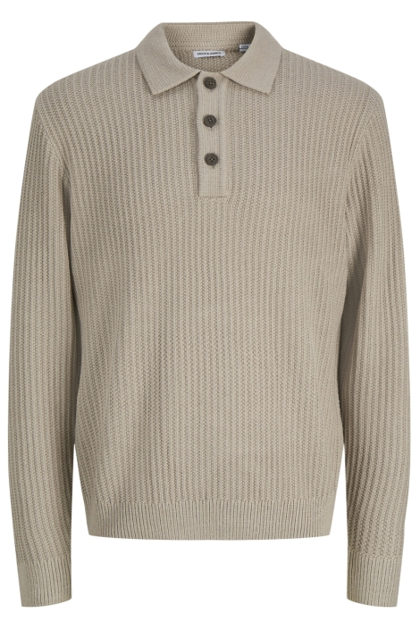 Jack & Jones beige heren polo | Vooraanzicht