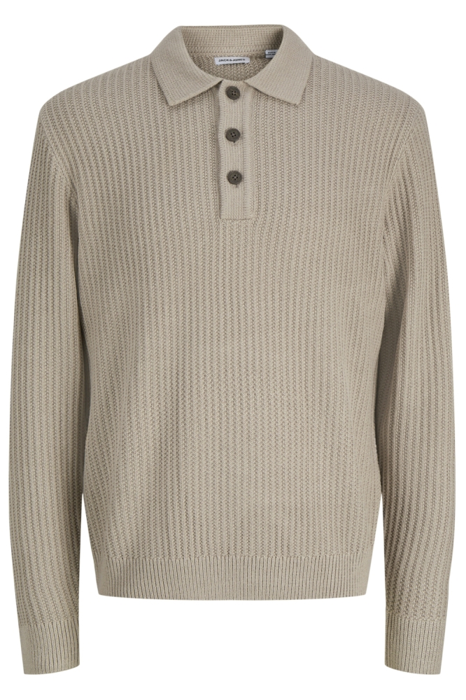 Jack & Jones beige heren polo | Vooraanzicht