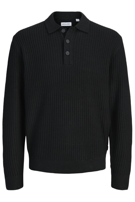 Jack & Jones zwarte heren polo | Vooraanzicht
