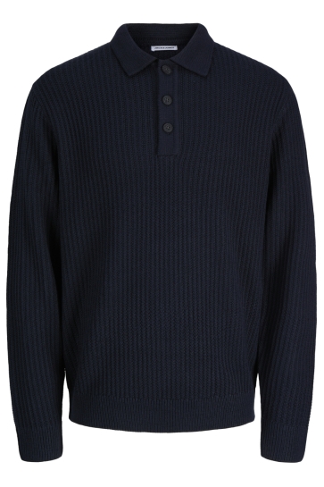 Jack & Jones Polo JJSAGE KNIT LS POLO 12298495 Navy Blazer