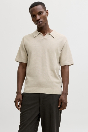 Jack & Jones jprblamilano spring split neck ss s Beige
