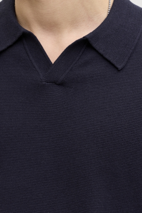 Jack & Jones blauwe heren polo | Close up