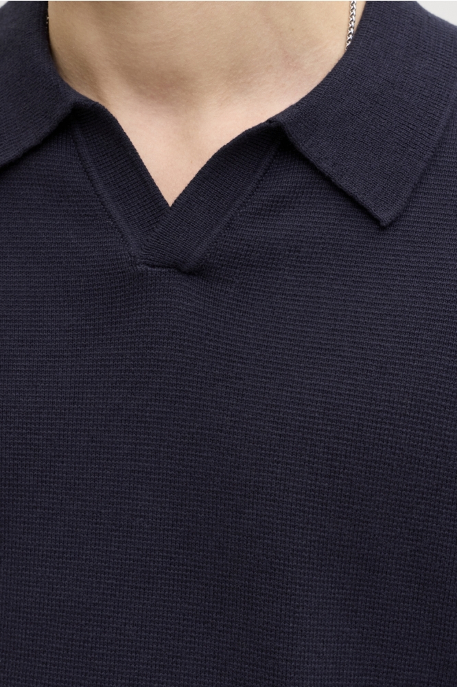 Jack & Jones blauwe heren polo | Close up