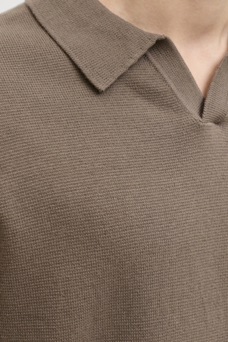 Jack & Jones bruine heren polo | Close up