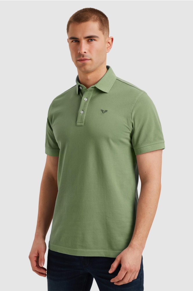 PME legend groene heren polo | Model zijaanzicht