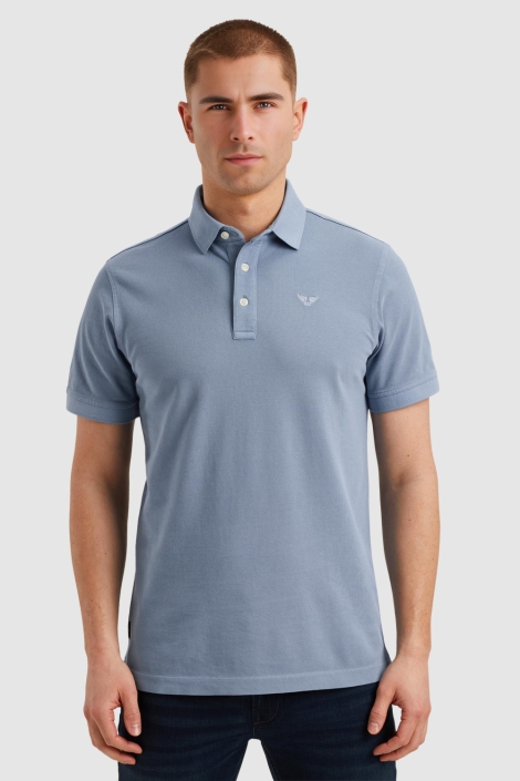 PME legend blauwe heren polo | Model vooraanzicht