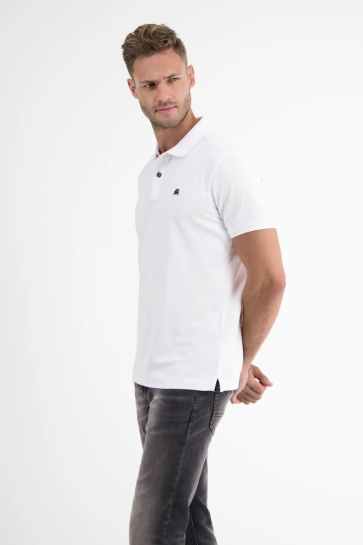 Lerros polo 1/2 arm Wit