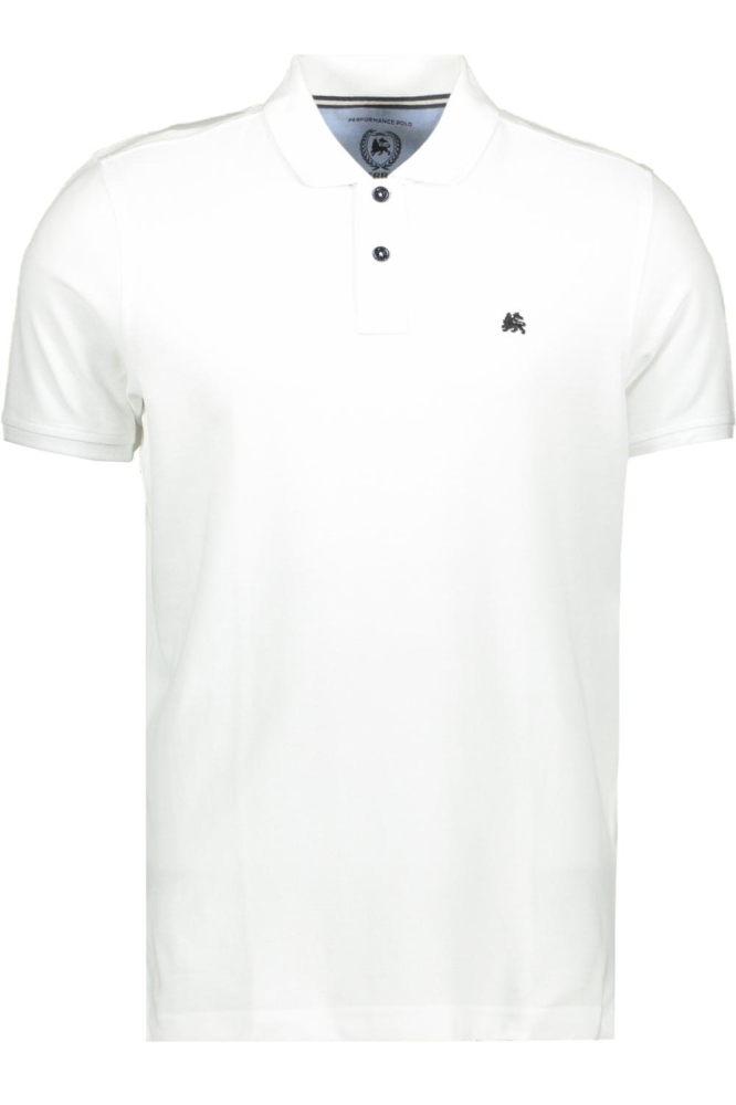 Lerros witte heren polo | Vooraanzicht