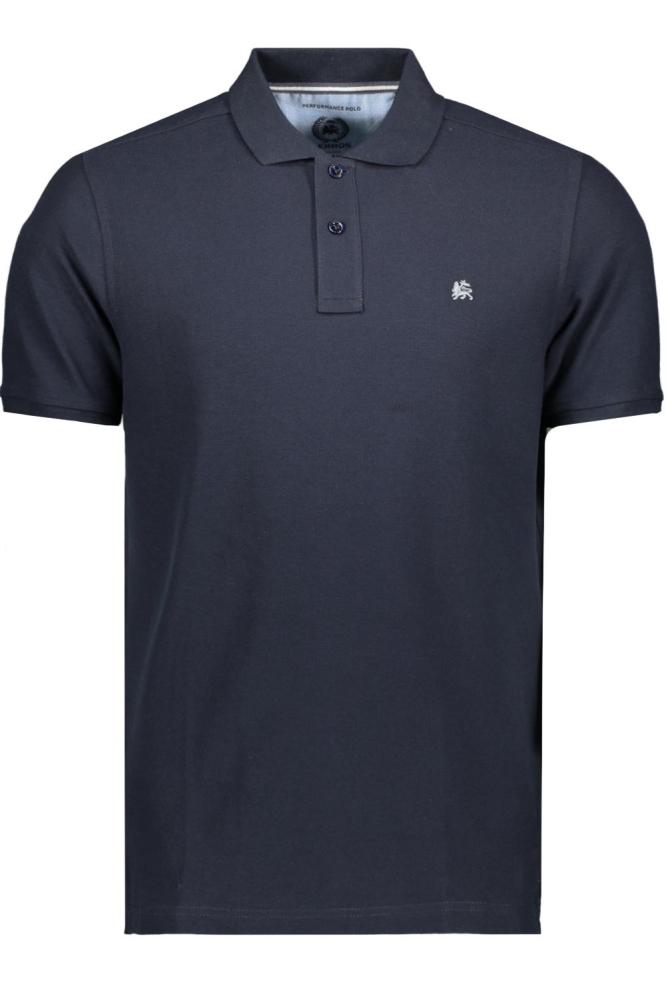Lerros blauwe heren polo | Vooraanzicht