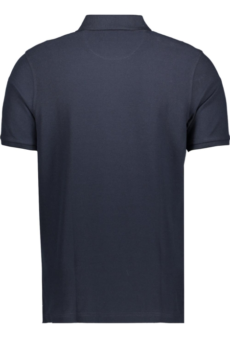 Lerros blauwe heren polo | Achteraanzicht