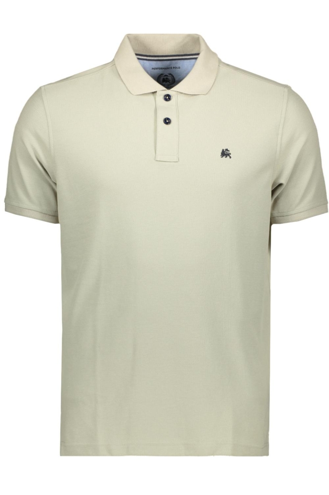 Lerros groene heren polo | Vooraanzicht