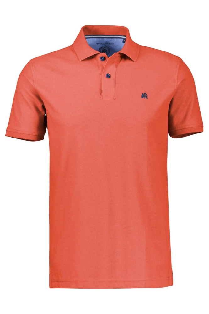 Lerros oranje heren polo | Vooraanzicht