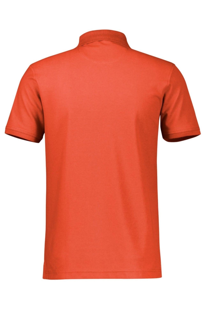 Lerros oranje heren polo | Achteraanzicht