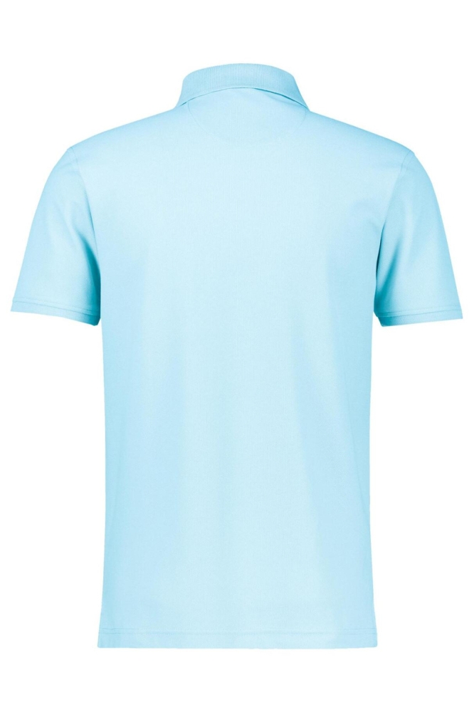 Lerros blauwe heren polo | Achteraanzicht