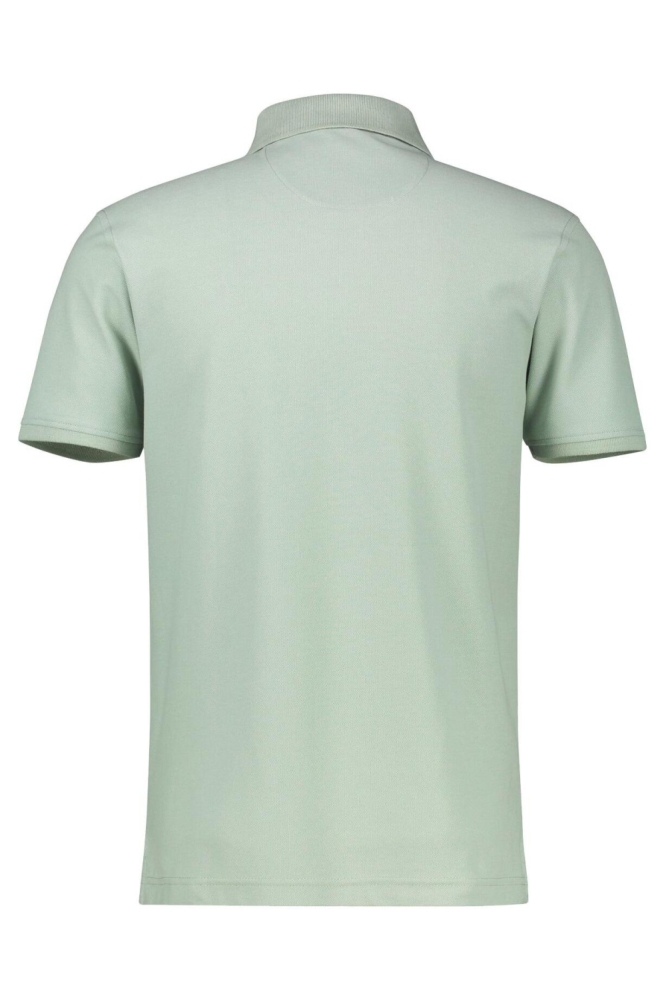 Lerros groene heren polo | Achteraanzicht