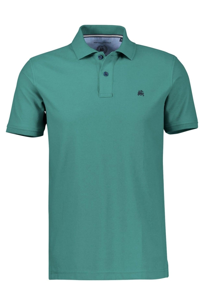 Lerros groene heren polo | Vooraanzicht