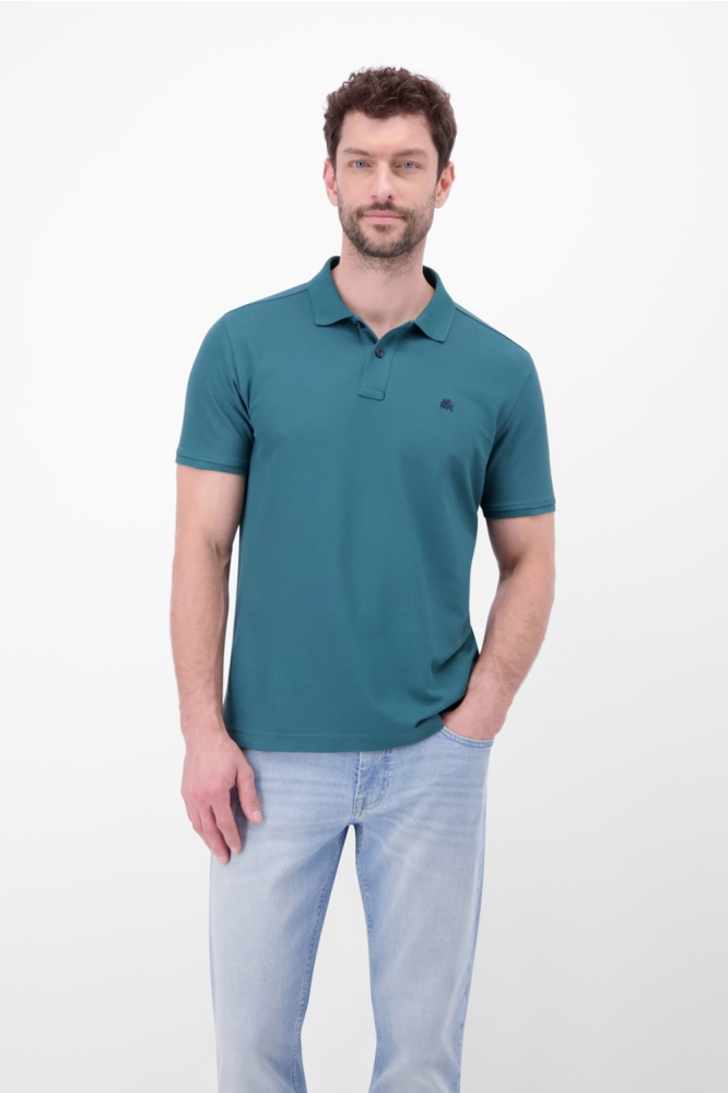 Lerros groene heren polo | Model vooraanzicht