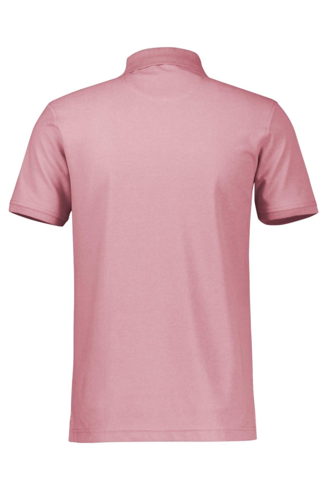 Lerros roze heren polo | Achteraanzicht