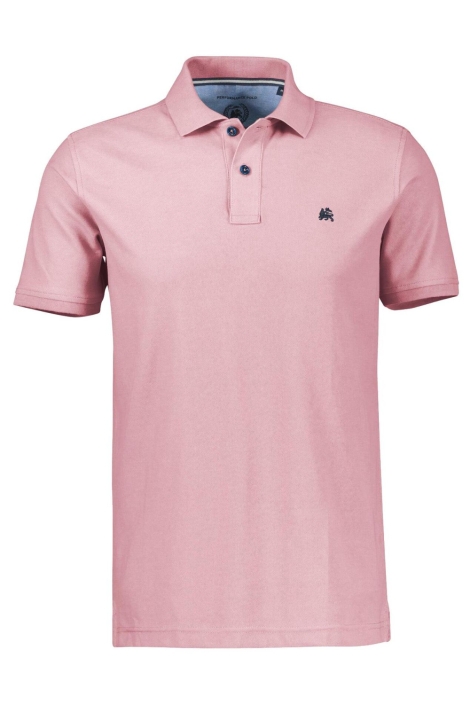 Lerros roze heren polo | Vooraanzicht