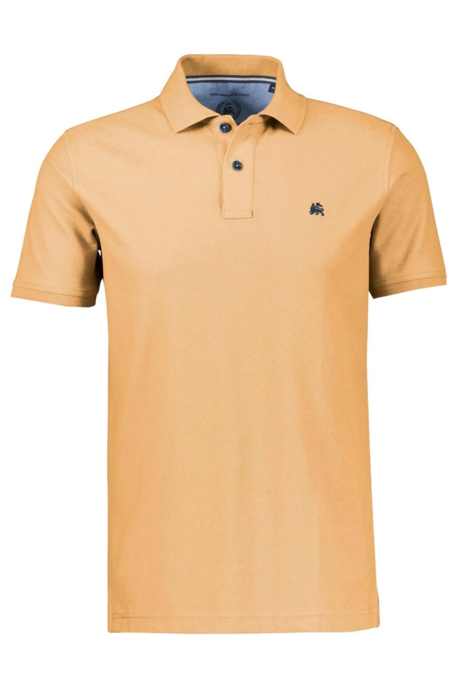 Lerros oranje heren polo | Vooraanzicht