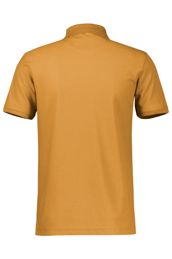 Lerros oranje heren polo | Achteraanzicht