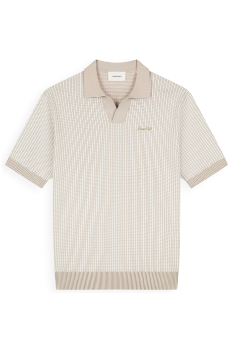 Pure Path zand heren polo | Vooraanzicht
