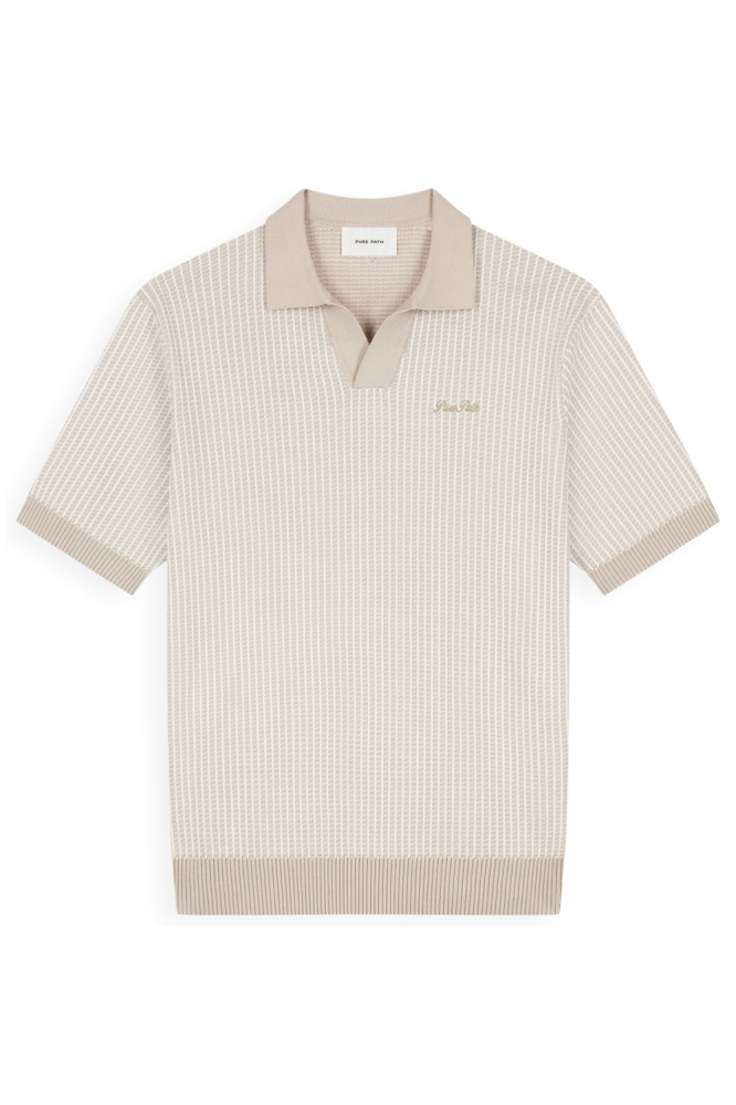 Pure Path zand heren polo | Vooraanzicht
