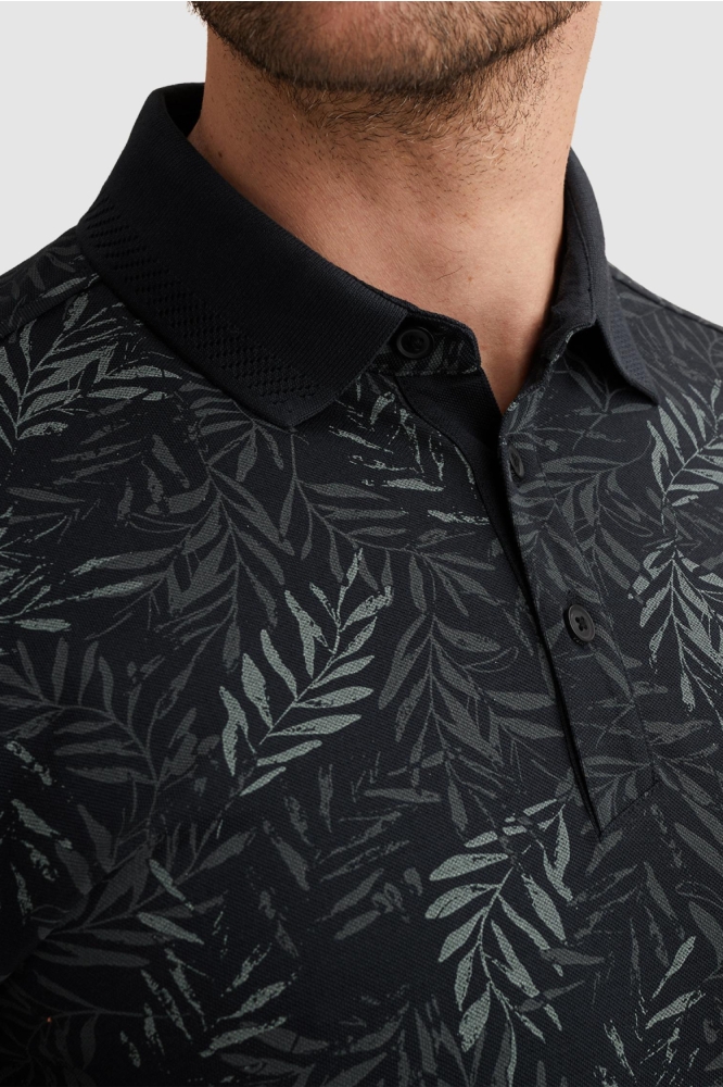 Vanguard blauwe heren polo | Close up