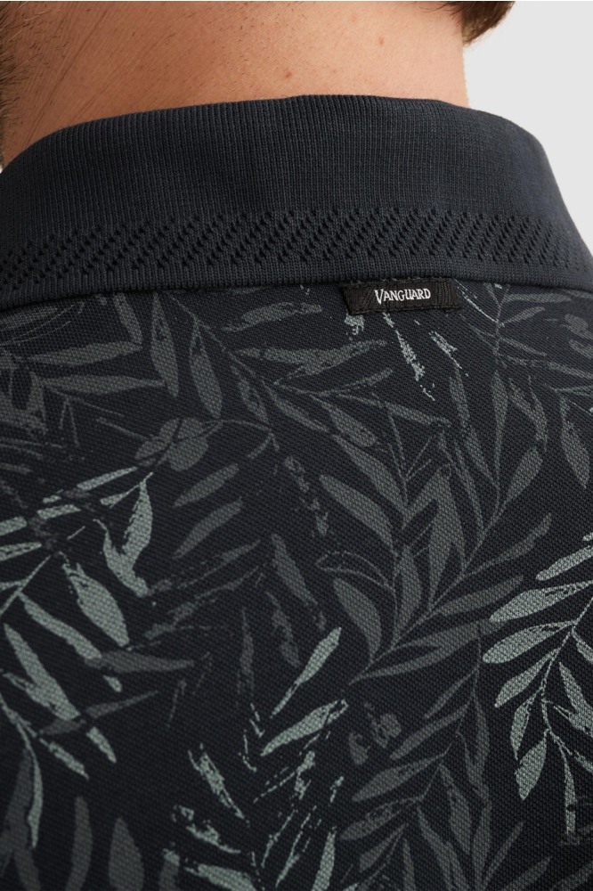 Vanguard blauwe heren polo | Close up