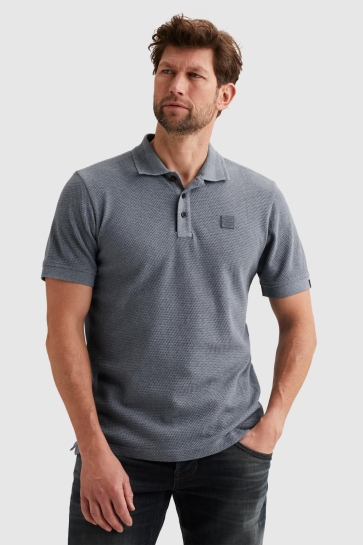 PME legend Polo POLO MET STRUCTUUR EN RIBBBOORDEN PPSS2602856 5106