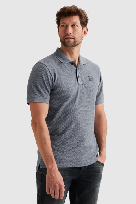 PME legend blauwe heren polo | Model zijaanzicht