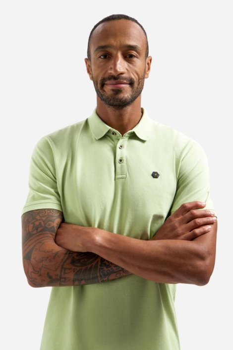 NO-EXCESS groene heren polo | Model vooraanzicht