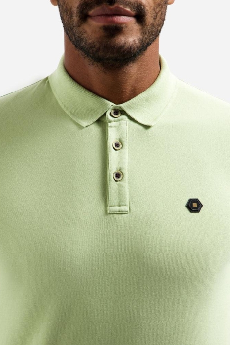 NO-EXCESS groene heren polo | Close up