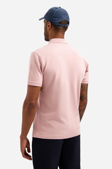 NO-EXCESS roze heren polo | Model achteraanzicht