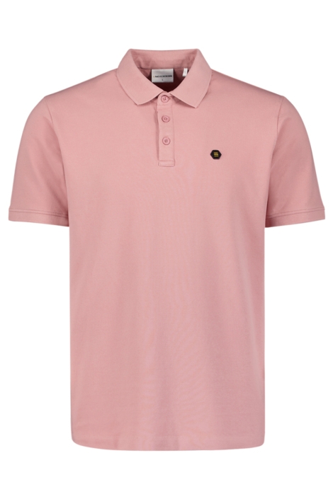 NO-EXCESS roze heren polo | Vooraanzicht